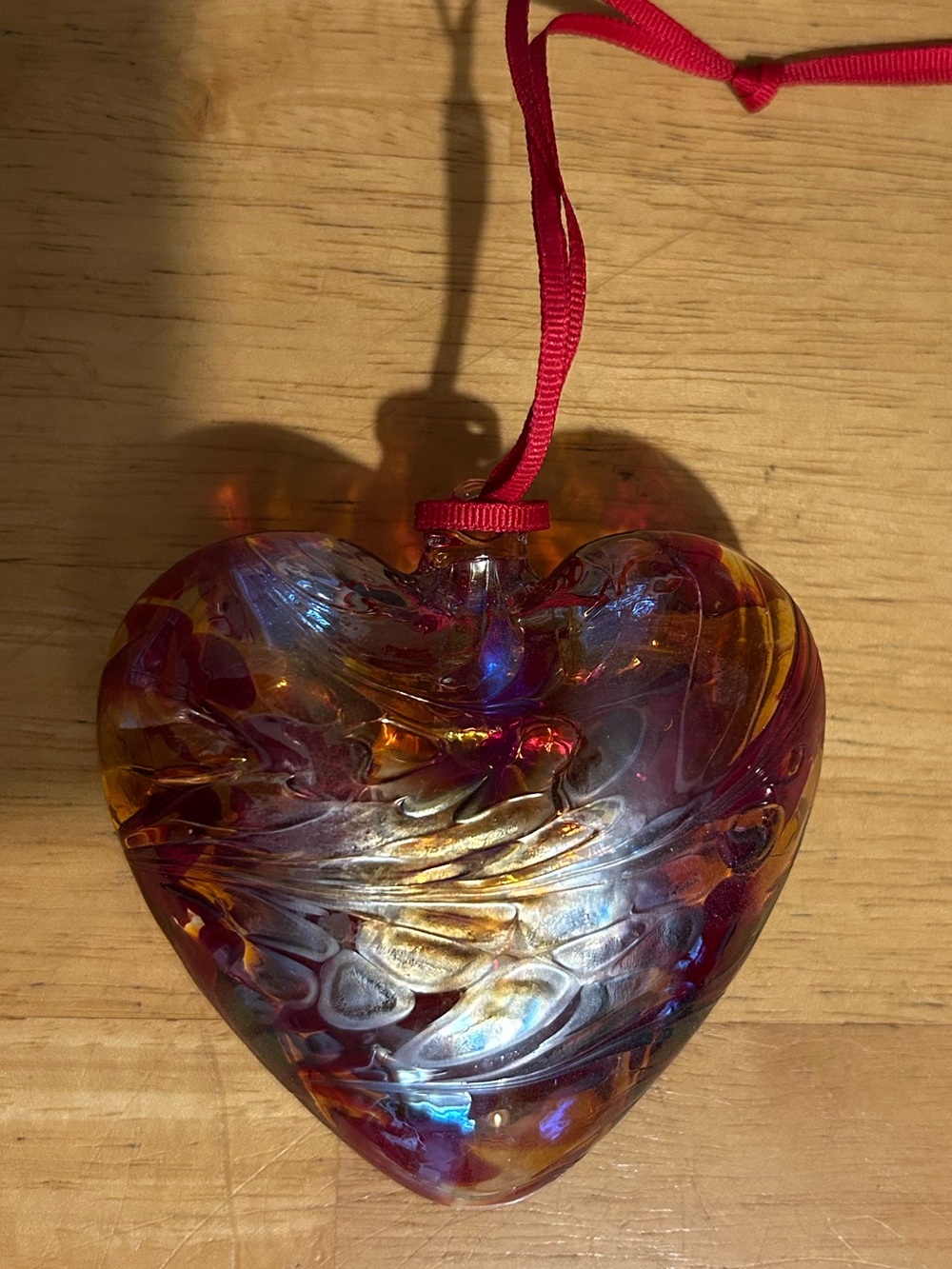 Beautiful Zorza Mouth Blown Heart ❤️